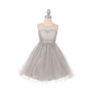 CINDERELLA COUTURE Illusion Sparkling Party Dress Multisizes 5029